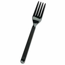 Dispoz-O F1001E Ebony Color Heavyweight Polypropylene Cutlery Fork (Case of 1000)