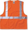 Ergodyne GloWEAR Hi-Vis Class II Vests; Standard Solid; Zipper; Color: Orange; Size: S/M