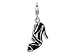 Amore LaVita(tm) Sterling Silver 3-D Enameled Black High Heel w/Lobster Clasp Charm for Charm Bracelet
