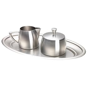 Oneida Astrid Stainless Steel 3-Piece Sugar and Creamer Set