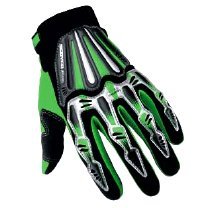 Motocross Motorcycle BMX MX ATV Dirt Bike Skeleton Racing Gloves Green