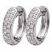 14kt White Gold Cluster Diamond Huggies Earrings