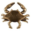 7"W x 2 1/4"D x 6"H Michael Healy Crab Door Knocker, Bronze