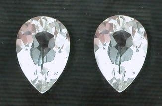TWO 7x5 Pear White Topaz Gem Stone Gemstone Natural
