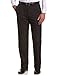 Haggar mens Cool 18 Stria Hidden Expandable Waistband Plain Front dress pants, Black, 36W x 34L US