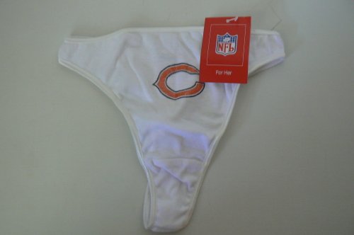 NFL Licensed Chicago Bears Women's White Thong Panties Underwear Size Small (5)