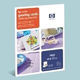 HEWC7019A Textured Ink Jet Greeting Card Paper, 1/2-Fold, White, 20 Cards & Envelopes/Pack