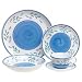 Caleca Blue Garland 5-Piece Dinnerware Place Setting, Service for 1