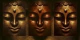 Buddha in Three Lights by , poster print, 20 x 9