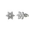 Star Flower Diamond Cubic Zirconia Platinum Overlay Sterling Silver Studs