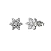 Star Flower Diamond Cubic Zirconia CAREFREE Sterling Silver Studs