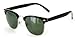 Retro Sun Sunglasses with Vintage Frames and Dark Tint for Modern, Stylish Men and Women (Black/Chrome w/ Green Lens)