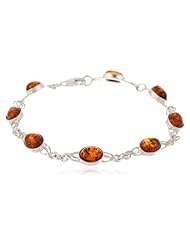 Sterling Silver Honey Amber Oval Bracelet
