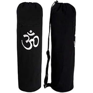 YogaAccessories (TM) Black OM Cotton Yoga Mat Bag