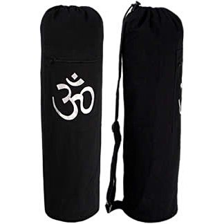 YogaAccessories (TM) Black OM Cotton Yoga Mat Bag