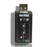 Syba USB2.0 7.1CH Sound Adapter Add Stereo Output Mono Input Led
