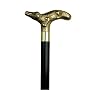 Unisex Alligator Cane Black Hardwood Shaft, Solid Brass Handle -Affordable Gift for your Loved One! Item #DHAR-11198