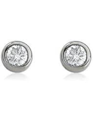 1/2 Carat Diamond Solitaire Earrings - 14 Karat White Gold