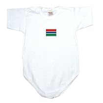 BABY BODYSUIT WHITE FLAG " GAMBIA " 0 - 3 Months