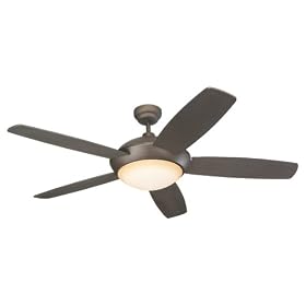 Monte Carlo 5SLR52RBD-B Sleek 52-Inch 5-Blade Ceiling Fan with Remote and Light Kit, Roman Bronze Finish
