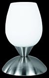 durch TOUCH dimmbare Tischlampe nickel matt/weiß 1x 40W E14