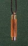 Ancient Kauri Wood Slimline-style AromaPendant – Essential Oils Aromatherapy Pendant with 1″ Glass Vial