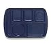 Food Service Rectangular Compartment Lunch Tray, 6 Compartment, Left-handed, Navy Blue, Durable Melamine Material, One Dozen (12) Trays Per Case
