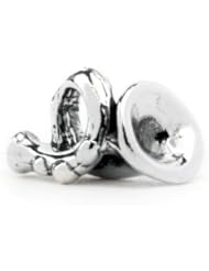 Novobeads French Horn Sterling Silver Charm Bead - Made in USA w imported materials - Fits all major bead bracelets