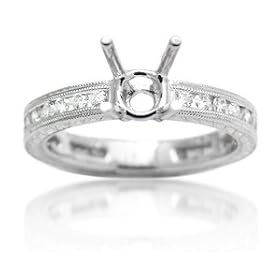 Diamond Platinum Antique Engagement Ring Mounting