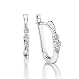 Colorless Three-Stone Diamond Earrings 1/4ctw