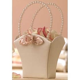 Blush Ivory Wedding Flower Girl Basket from Florist