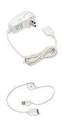 Apple iPod/Nano/Mini USB Retractable Cable + Home/Wall/Travel Charger