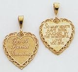 For a Special Grandma Heart Charm - C1707