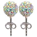 Clous d'oreilles Femme - 90 Cristaux Swarovski 8mm - Aurore-bor�ale