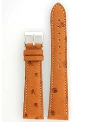 Watch Band Genuine Ostrich Leather Strap 20mm Tan with Quick Release Springs