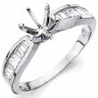 14K White Gold Diamond Engagement Ring, Semi-Mount Setting
