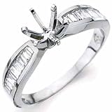 14Kt White Gold Divine Diamond Engagement Ring, Semi-Mount Setting