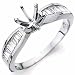 14Kt White Gold Divine Diamond Engagement Ring, Semi-Mount Setting