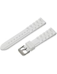 Hadley-Roma Womens LS3320RT 180 18-mm White Genuine Silicone Watch Strap