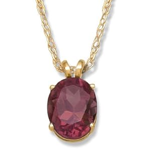 14KT Ladies 2.10CT Garnet Pendant by