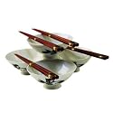 4 piece Porcelain Rice Bowl Set w/ Chopsticks