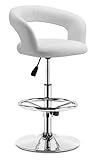 Zuo Modern Furniture Design Flute Bar Chair White Leatherette 301321