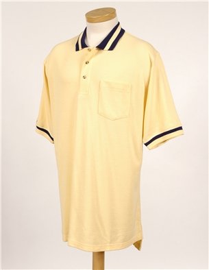 Premium Quality Men’s Cotton Blend Teammate Sport Golf Shirt With Pocket – Sunflower/Navy