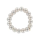 Cream 12mm Simulated Pearl Stretch Bracelet