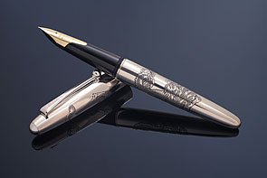Namiki Sterling Dragon Fountain Pen - Sterling Silver Fine Nib 60111