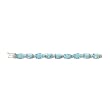 14K Yellow Gold 1/2 ct. Diamond with 17 3/4 ct. Oval Shaped Blue Topaz Fashion Bracelet - 7''