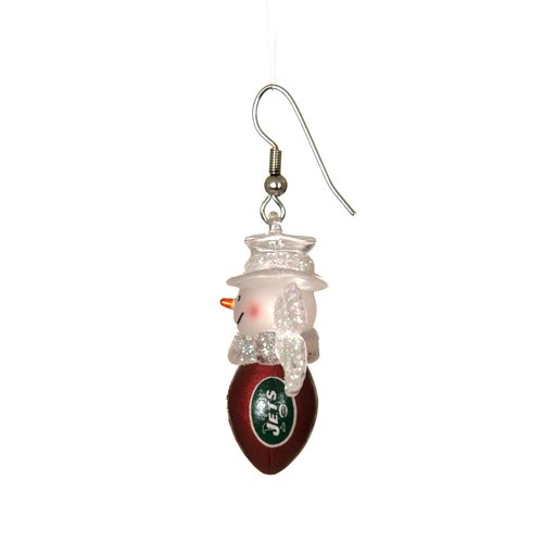 Pack of 10 Pairs of NFL New York Jets Snowman Football Earrings