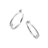 Image of Fossil Silver JF12576 Ladies Basic Large Hoop Earrings