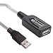 Electronics : 16' USB 2.0 Active Extension Repeater Cable (Clear/Silver)