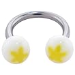 Horseshoe - Yellow Flower Circular Barbell